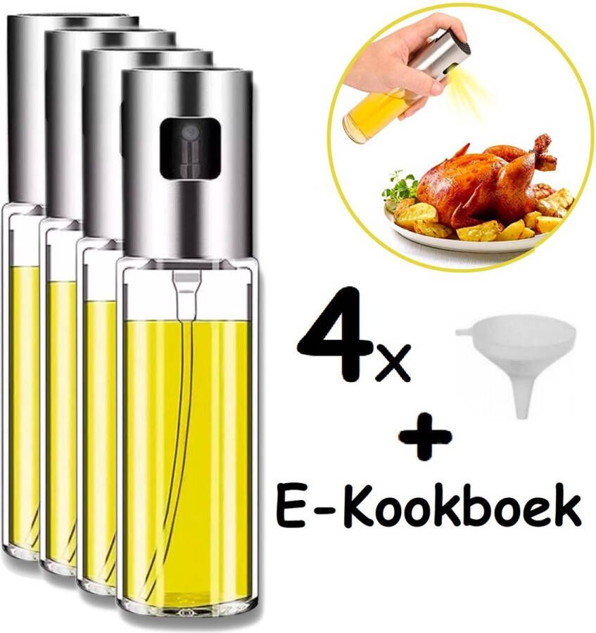 YALUDA 4 PACK Olijfolie Sprayer deluxe Olijfolie Fles Verstuiver voor Keuken Cooking Spray Oliespray Bbq Accesoires Oliefles Bakspray