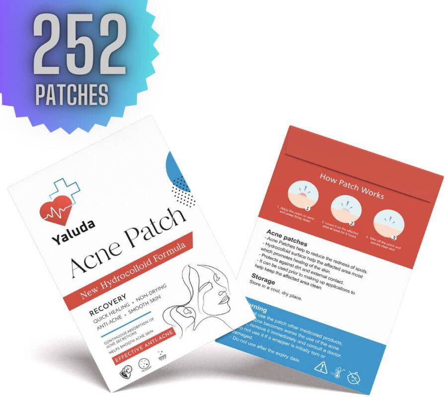 YALUDA HEALTH Pimple Patches Puisten Pleister Acne Pleister Puisten verwijderaar Acne Sticker Healing Pimple patch pimple patches 252 STUKS