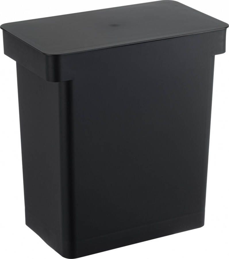 Yamazaki Airtight Trash Can with Caster Tower Black