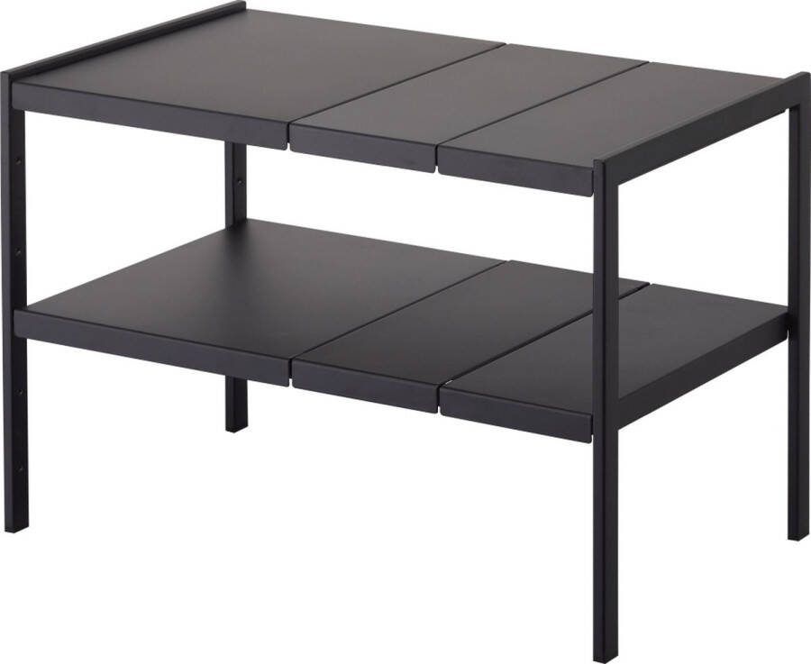 Yamazaki Keukenkast Organizer Uitschuifbaar 2 niveau Tower Zwart