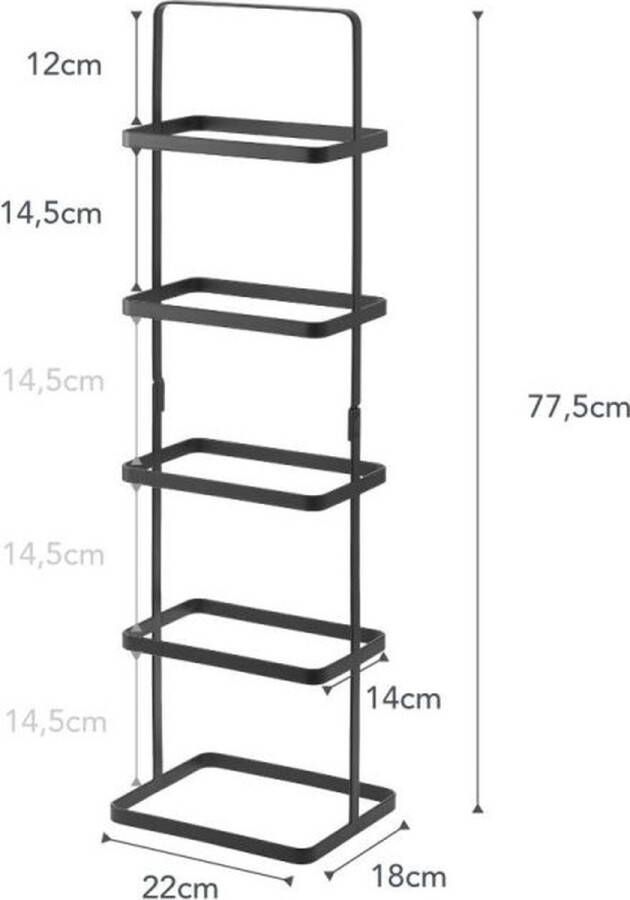 Yamazaki Verticaal schoenenrek met handvat zwart 02479 Design