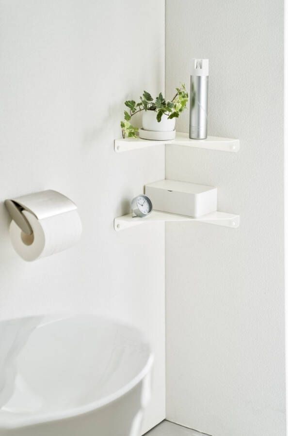 Yamazaki Wall mounted corner shelf Tower White