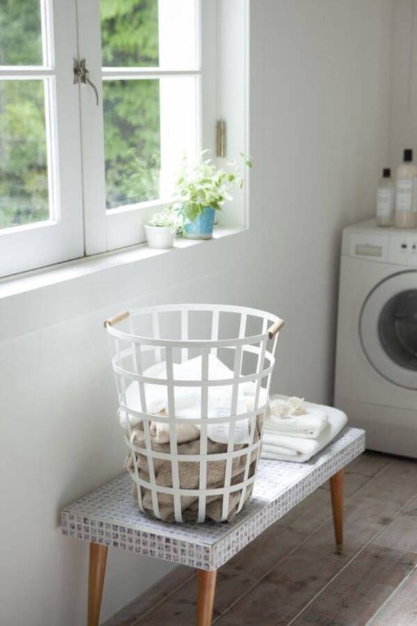 Yamazaki Laundry Basket Round Tosca