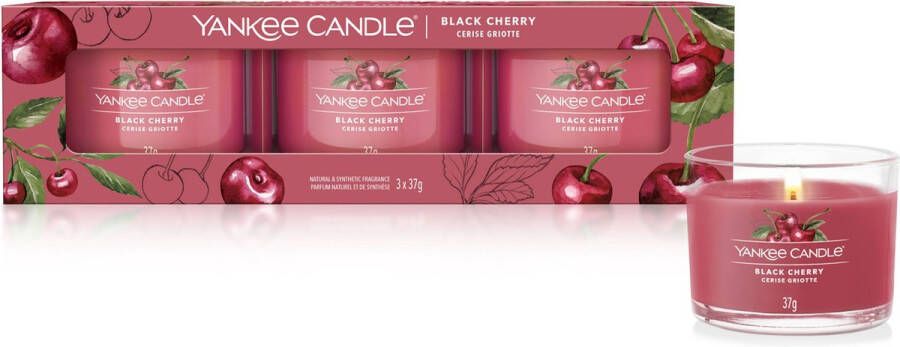 Yankee Candle Filled Votive 3-pack Black Cherry