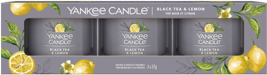 Yankee Candle Filled Votive 3-pack Black Tea & Lemon