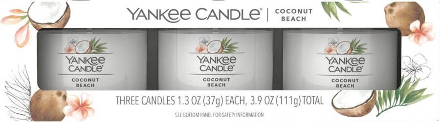 Yankee Candle Filled Votive 3-pack Coconut Beach