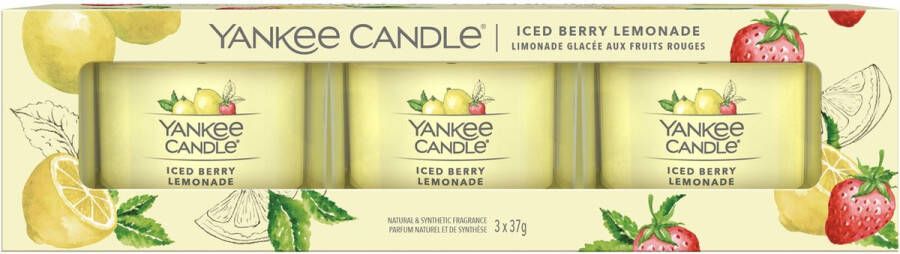 Yankee Candle Filled Votive 3-pack Iced Berry Lemonade