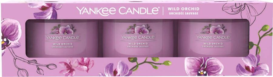 Yankee Candle geurkaars Wild Orchid (set van 3)