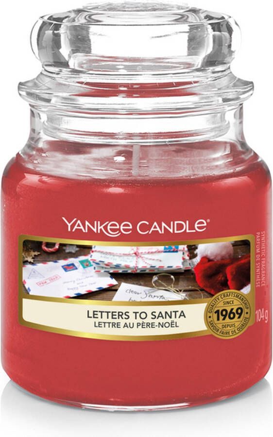 Yankee Candle Geurkaars Small Letters To Santa 9 cm ø 6 cm