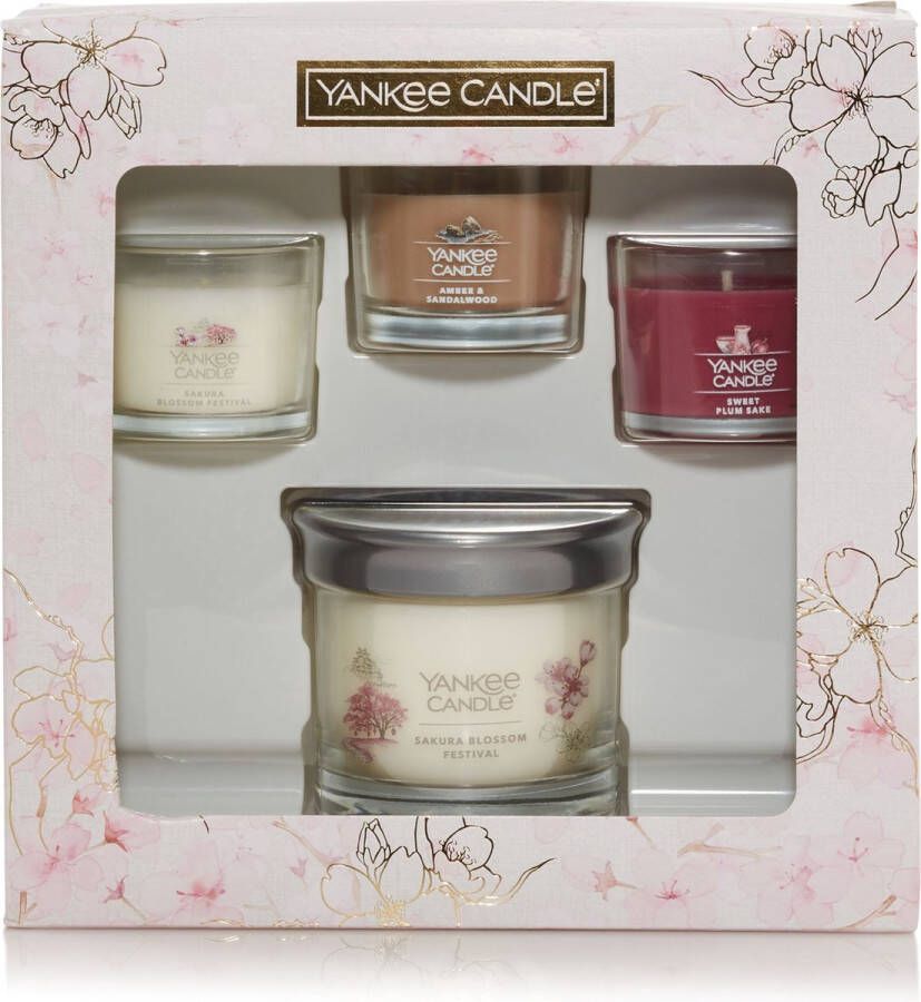 Yankee Candle Giftset Sakura Blossom Festival Small Tumbler & 3 Filed Votive