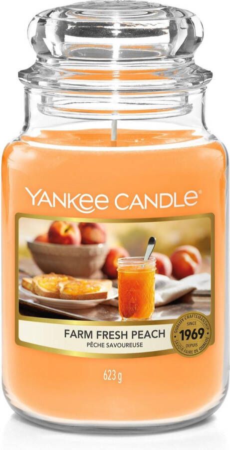 Yankee Candle Geurkaars Large Farm Fresh Peach 17 cm ø 11 cm