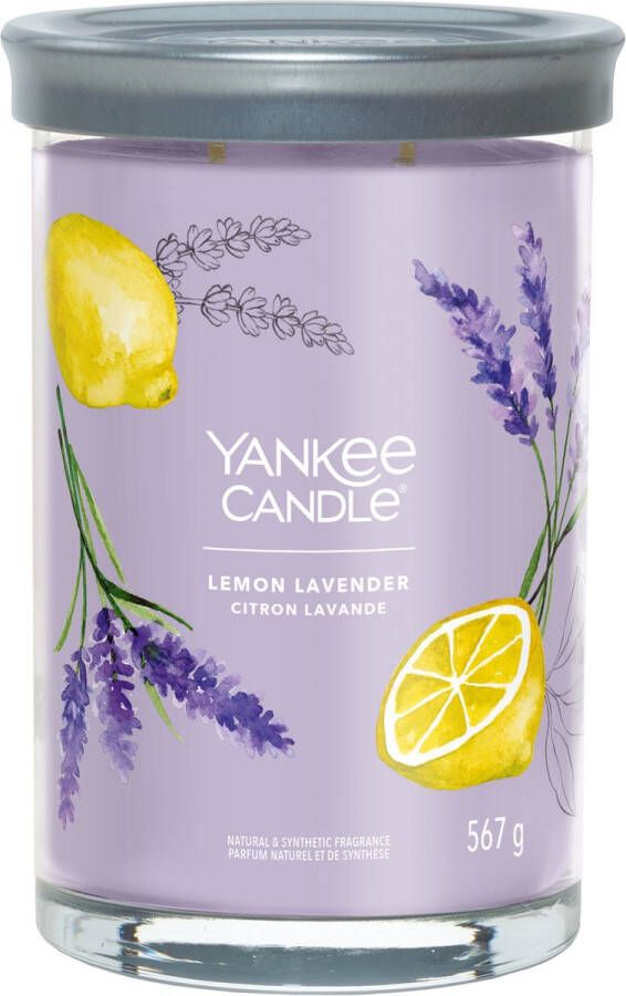 Yankee Candle Geurkaars Large Tumbler met 2 lonten Lemon Lavender 15 cm ø 10 cm