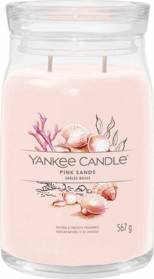 Yankee Candle Geurkaars Large met 2 lonten Pink Sands 16 cm ø 9 cm