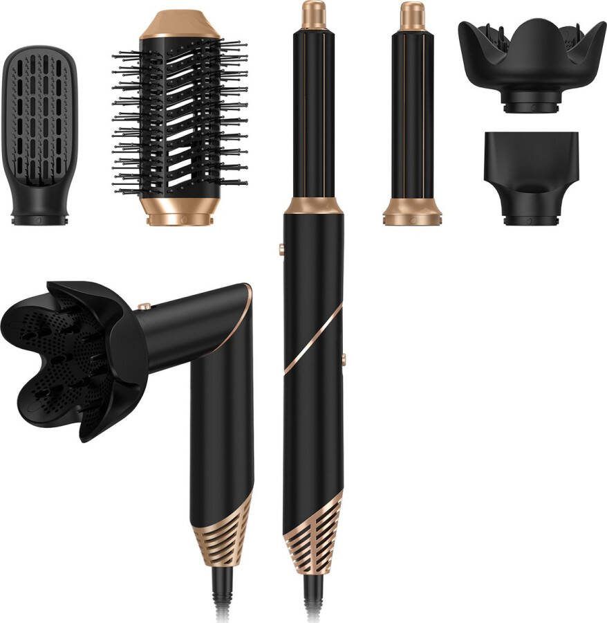 Yar PRO 6 in 1 Fohnborstel Krultang Krulborstel Airstyler Hairwrap Multistyler 2024 model 1400W