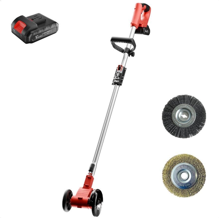 YARDIO Tools ESGT21v Onkruidborstel Electirsch Onkruid Machine Krabber Voegenborstel Incl. Accu 2.0a BUDGET