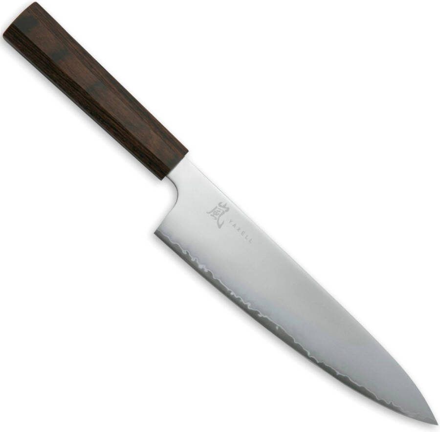 Yaxell HANA Koksmes 20 cm 3 Lagen Damaststaal Movax Staal Pakka Wood Heft