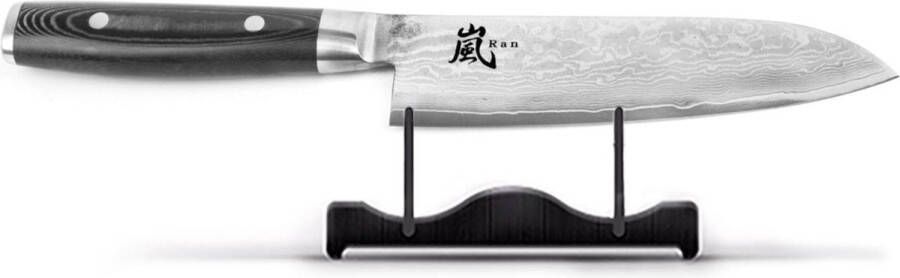 Yaxell Ran Santoku Koksmes 16.5 cm 69 Lagen Damaststaal VG10 Staal 61 HRC Canvas-Micarta Heft