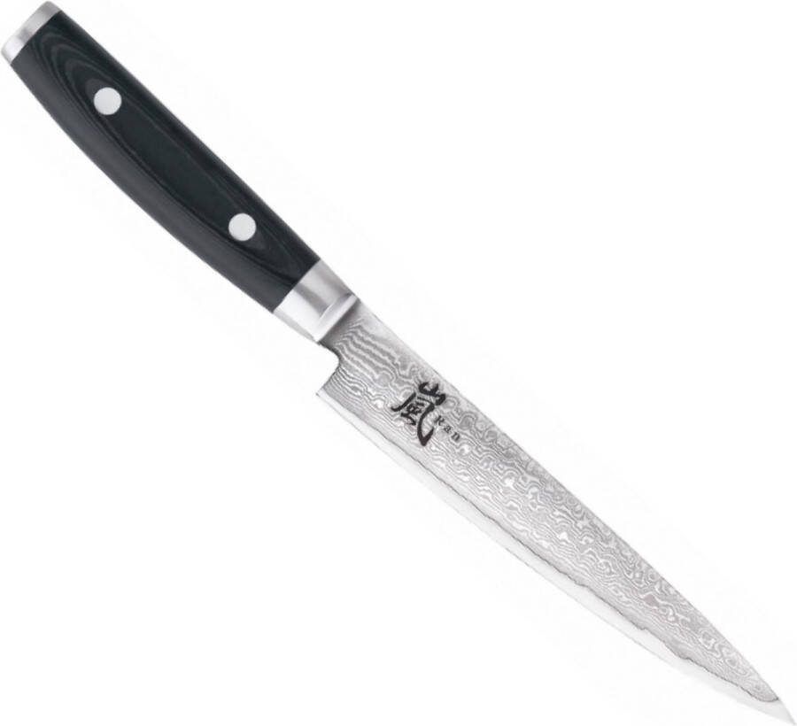 Yaxell Ran Vleesmes 15 cm 69 Lagen Damaststaal VG10 Staal 61 HRC Canvas-Micarta Heft