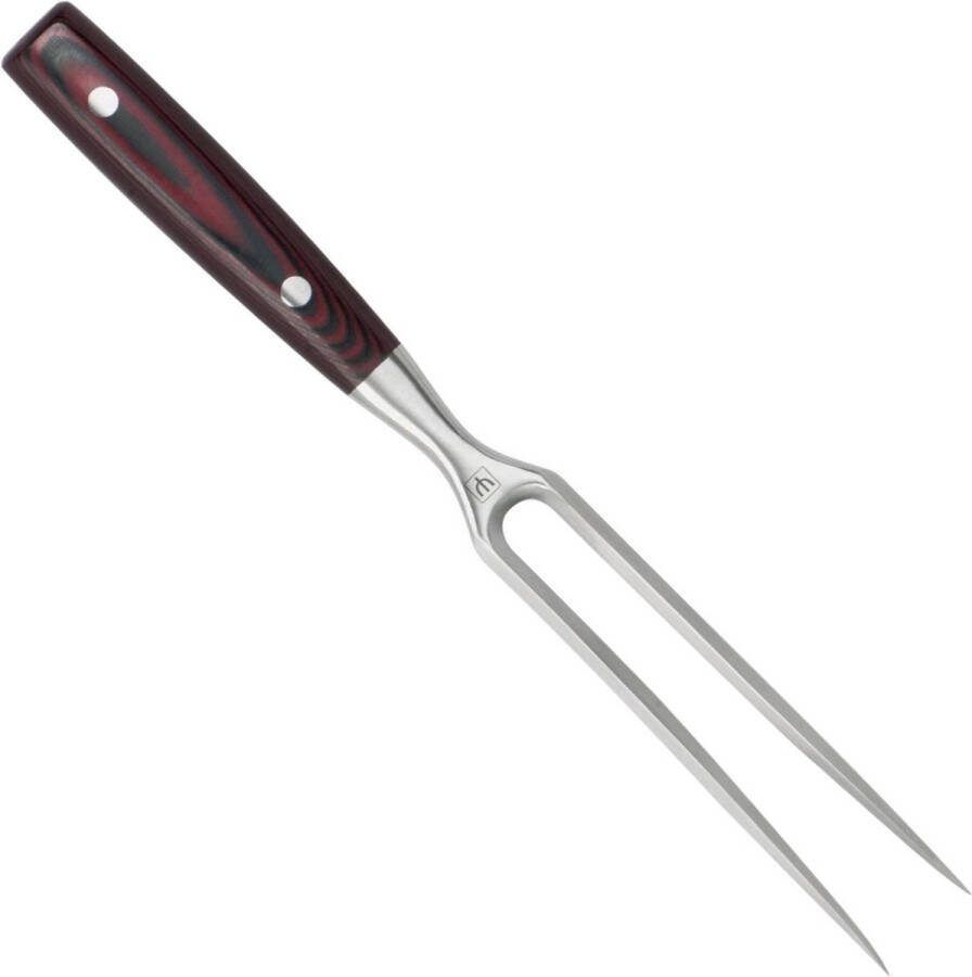 Yaxell Super Gou Vleesvork 16 cm 161 Lagen Damaststaal SG2 Staal 63 HRC Canvas-Micarta Heft