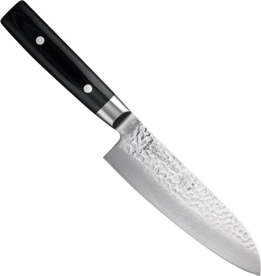 Yaxell Japans Serie Zen Santoku Koksmes VG-10 Staal 61 HRC Lemmet 16.5 cm 37 Lagen Damaststaal Canvas-Micarta Heft