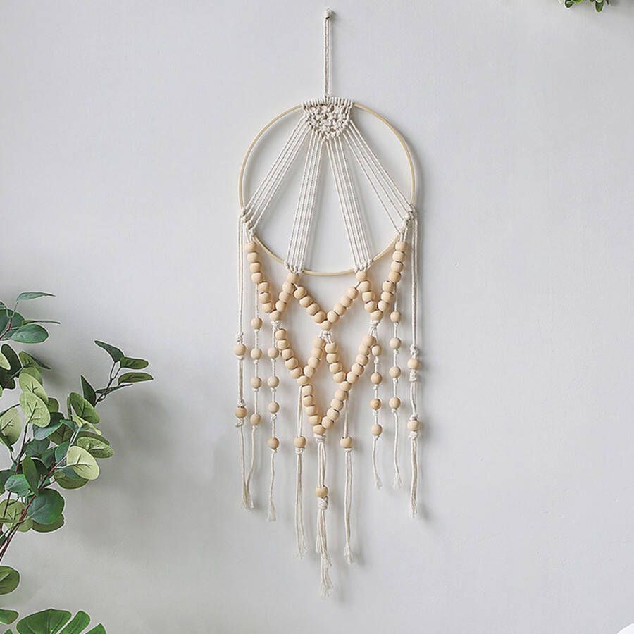 YAZA Handgemaakte Dromenvanger Dreamcatcher Macramé Kralen 25cm bij 70cm Hoogwaardige Kwaliteit