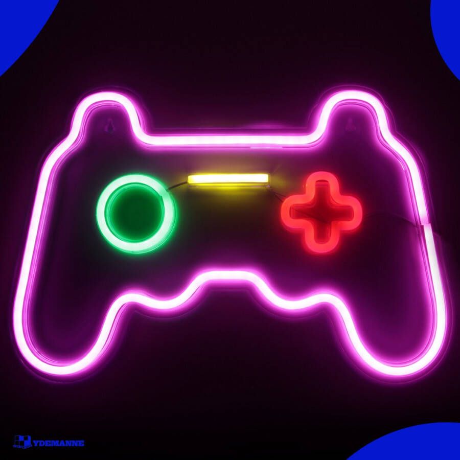 Ydemanne Neon Lamp Game Controller Roze Playstation Incl. Ophanghaakjes Neon Sign Neon Verlichting Neon Led Lamp Wandlamp