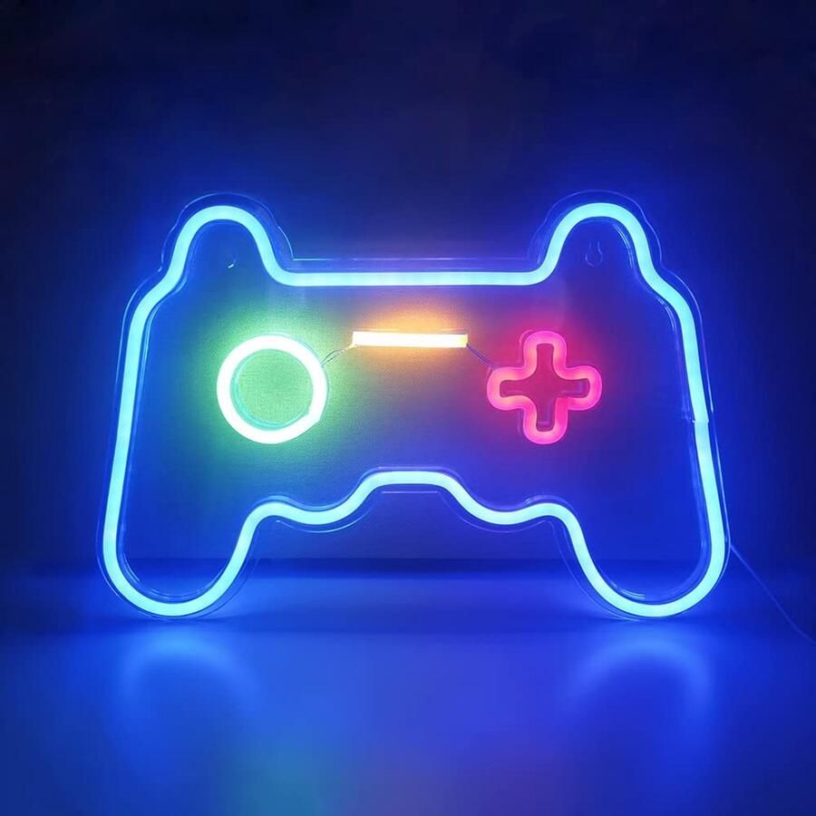 Ydemanne Neon Wandlamp Controller Neon Wandlamp Game Controller Neon Verlichting Sfeerverlichting Neon Led Lamp Verlichting Playstation Controller
