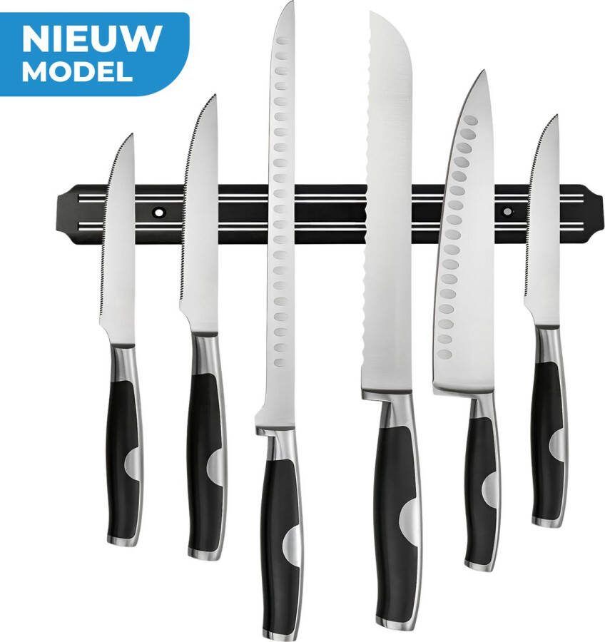 Ye Magnetische Messenhouder 38 cm Magneetstrip messen Inclusief schroefbevestiging Sterke magneet Zwart