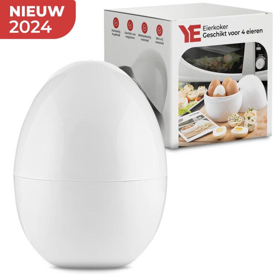 Ye Magnetron Eierkoker Microwave Egg Boiler Eenvoudig Klaar te Maken Binnen 10 min Klaar Ruimte voor 4 Stuks