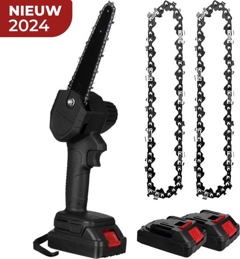 Ye Mini Kettingzaag Snoeizaag met Opbergkoffer 2 Accu's & 1 Ketting Automatische Kettingsmering Brushless Motor voor Efficiënt Takkenzagen
