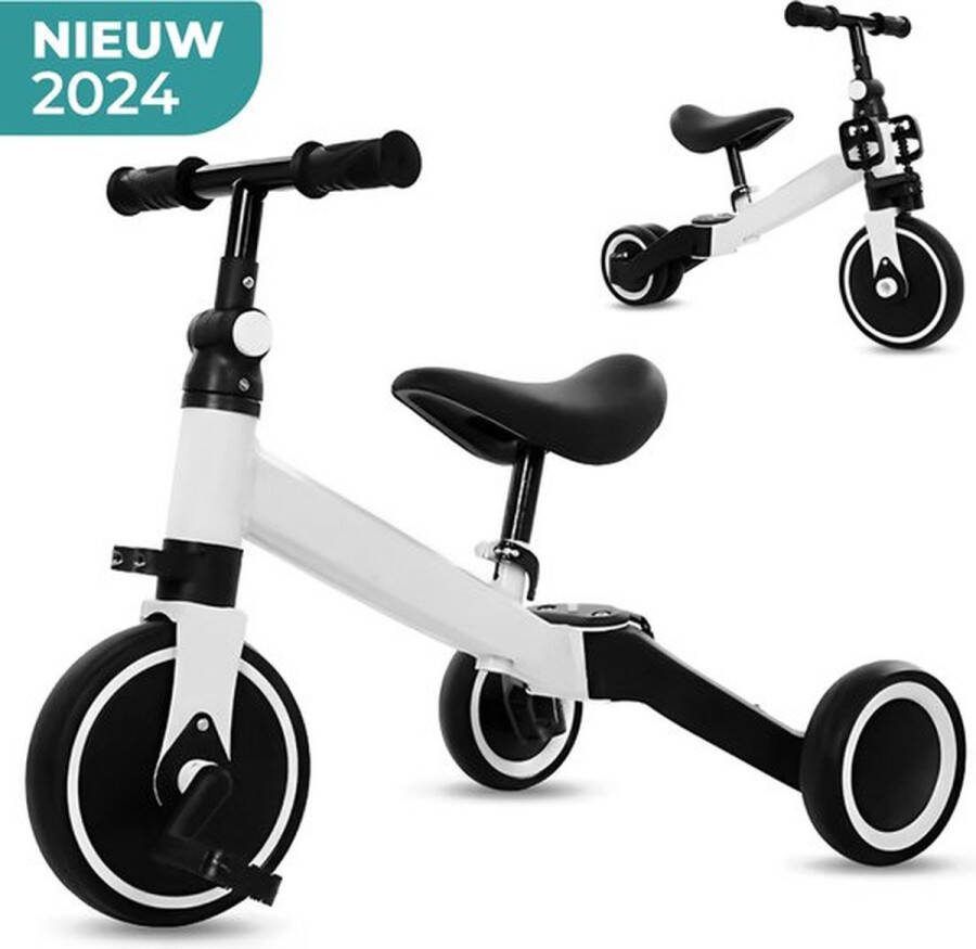 Ye SprintMini Rider Loopfiets met Zijwielen voor Kinderen Vanaf 1 Jaar Jongens en Meisjes Kinderstep Wit