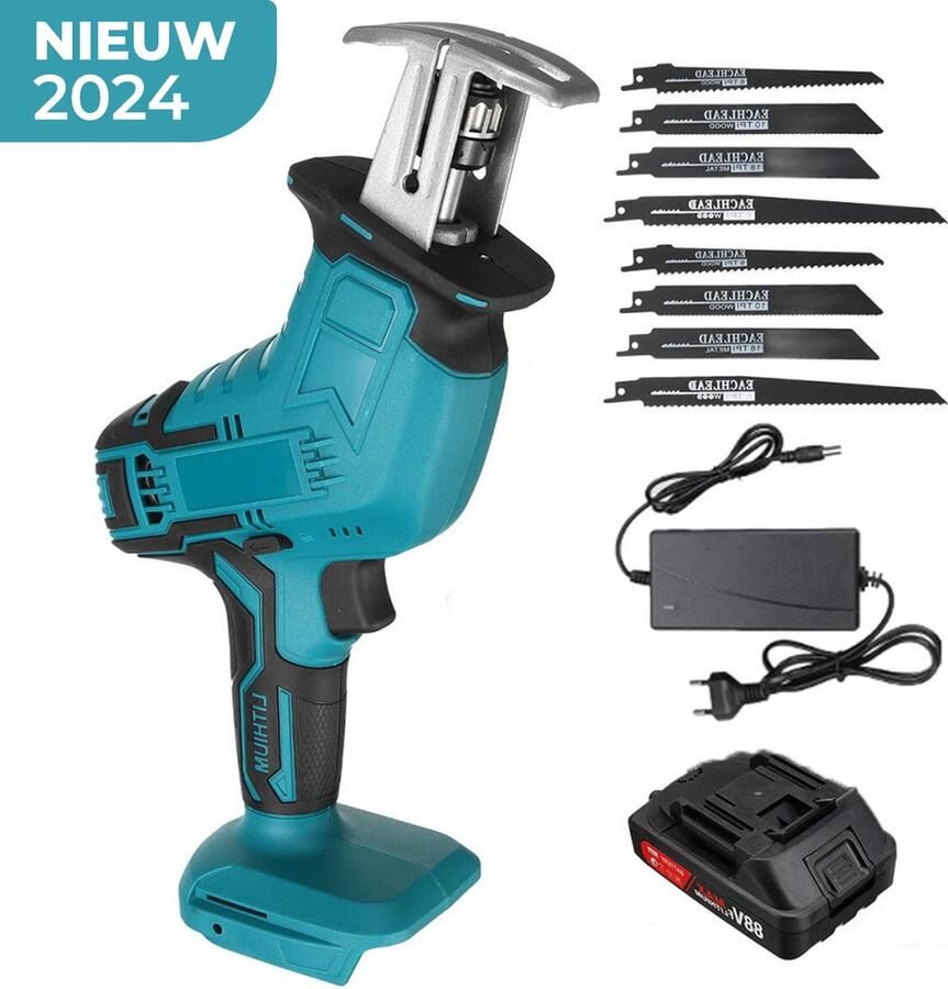 Ye Elektrische reciprozaag XRPRO zaagmachine 2600min 8 Zaagbladen met 1 accu