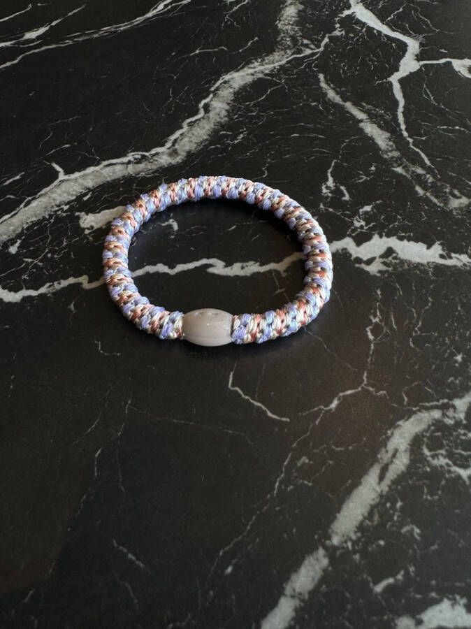 Yehwang 1 stuk knekkie haarelastiek met kraal knekkies haarelastiek en armband kknekki haarelastiekje gevlochten banditz elastieken Grijs Paars Oudroze Wit