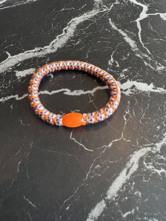 Yehwang 1 stuk knekkie haarelastiek met kraal knekkies haarelastiek en armband kknekki haarelastiekje gevlochten banditz elastieken Oranje Wit Paars Blauw