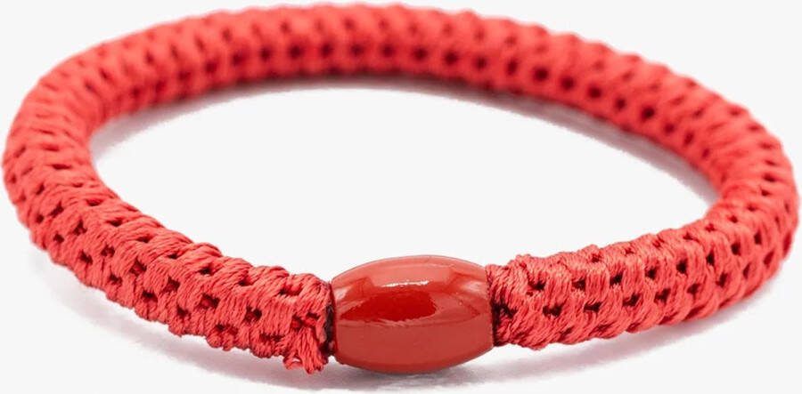 Yehwang 1 stuk knekkie haarelastiek met kraal knekkies haarelastiek en armband kknekki haarelastiekje gevlochten banditz elastieken Rood
