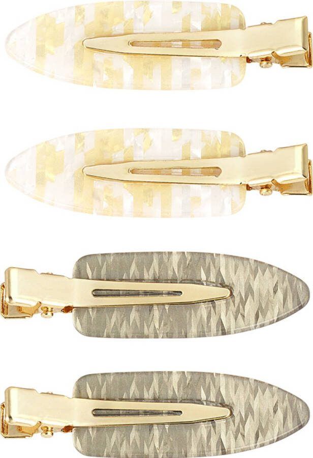 Yehwang Haarclips Marmer Beige Geel Goud