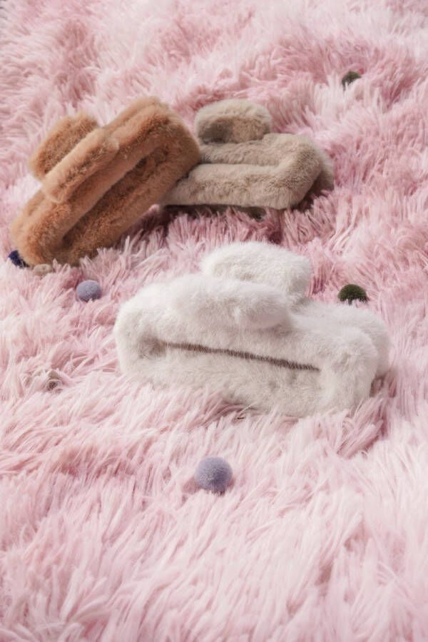 Yehwang Haarklem fluffy recht roze teddy haarknip groot fluffy haarknip roze teddy haarknip