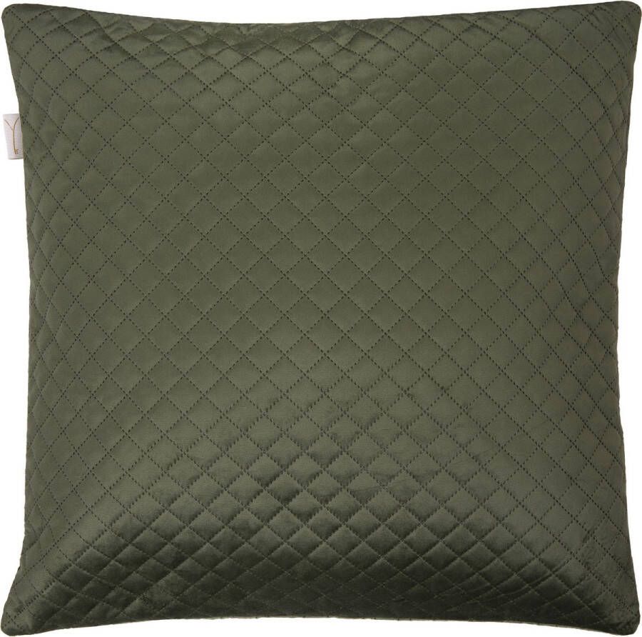 Yellow Army-Green Kussensloop Victoria-pillowcase 50x50 cm gemaakt van 100% Polyester