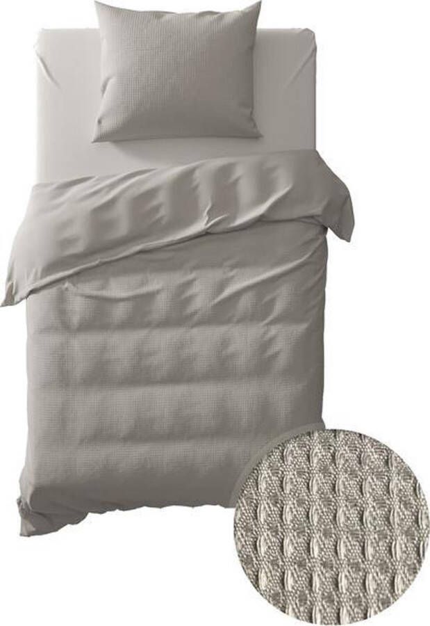 Yellow Cialda Dekbedovertrek Eenpersoons 140x200 220 cm Silver Grey