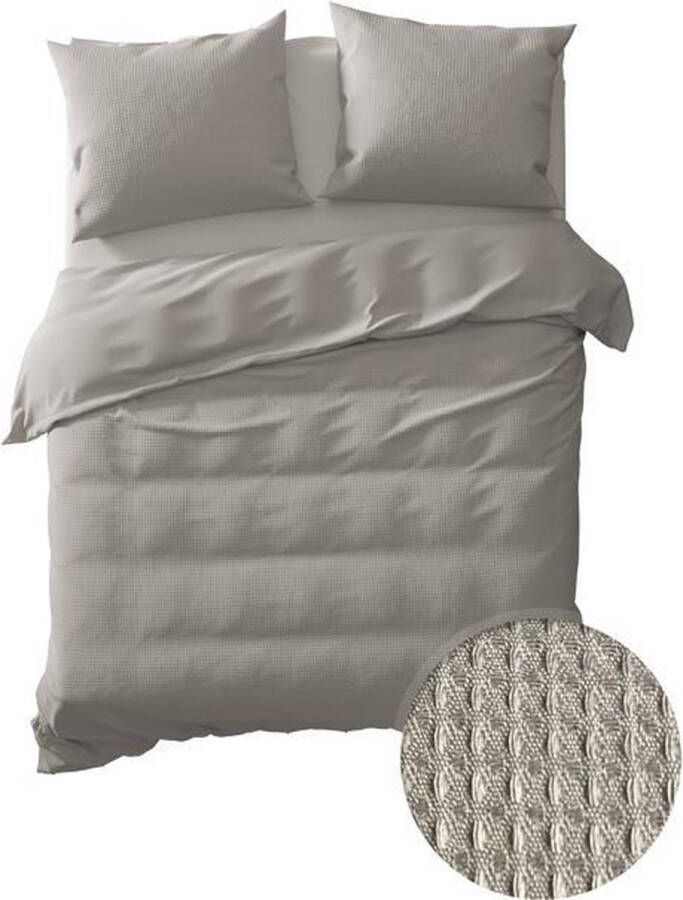 Yellow Cialda Dekbedovertrek Lits-jumeaux XL 260x200 220 cm Silver Grey