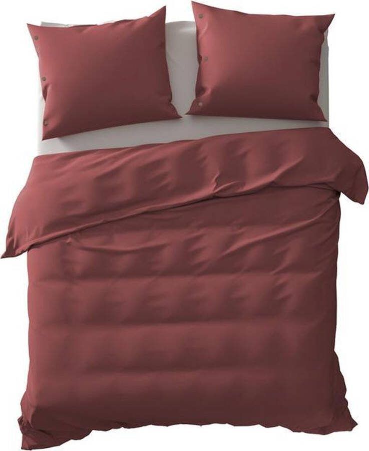 Yellow Percale Dekbedovertrek Litsjumeaux 240x200 220 cm Spicy Red