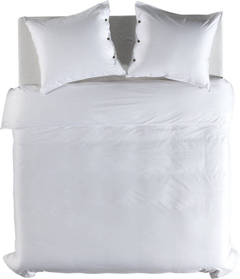 Yellow Percale Dekbedovertrek Tweepersoons 200x200 220 cm Optic White