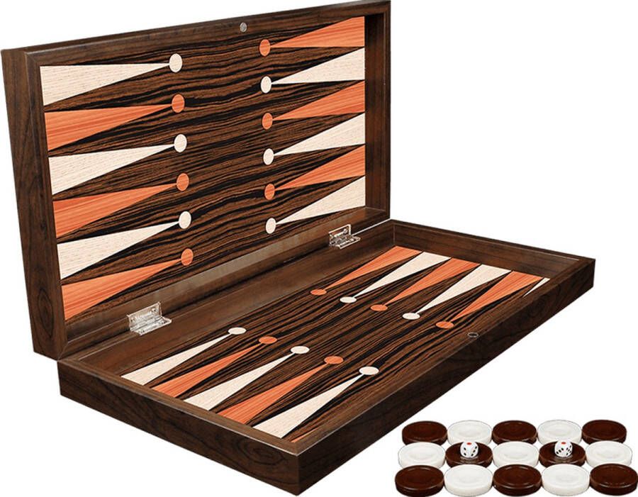 Yenigün tavla Kleine houten Backgammon koffer Reiseditie kleur ebbenhouten Maat S 25cm met sterke magnetische sluiting