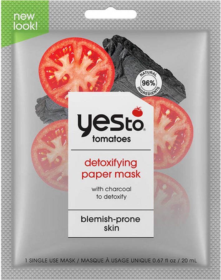 Yes To Tomatoes Detoxifying Paper Mask VEGAN Blemish Prone Skin 1 Single Use Face Mask Gezichtsverzorging 20 ml