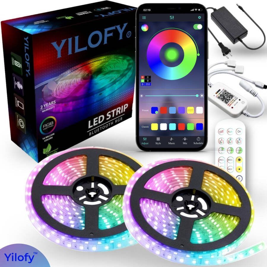 YILOFY 15 Meter Smart Led Strip Set Incl. App + Handleiding 2023 Model Instelbare Kleuren Led Strips Wifi App Makkelijk Bestuurbaar Led Light Strip + Afstandsbediening Led Lamp Lights Verlichting