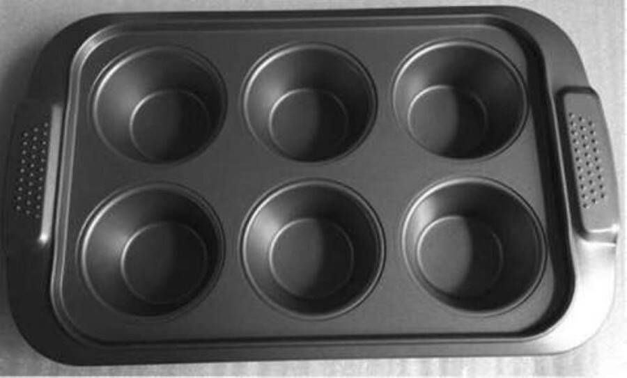 YILTEX – Muffinvorm – Bakvorm – Anti Aanbaklaag 6Stuks Muffins 31.5x19.5x3.4cm