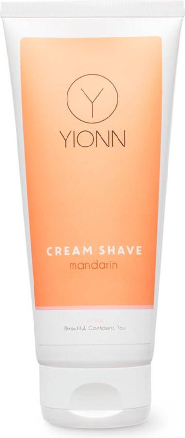 YIONN Cream Shave Mandarijn zeepvrij alternatief voor scheerschuim en scheergel hypoallergeen géén parfum met etherische olie speciaal voor vrouwen