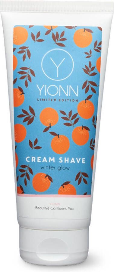 YIONN Cream Shave Winter Glow zeepvrij alternatief voor scheerschuim en scheergel hypoallergeen géén parfum met etherische olie speciaal voor vrouwen