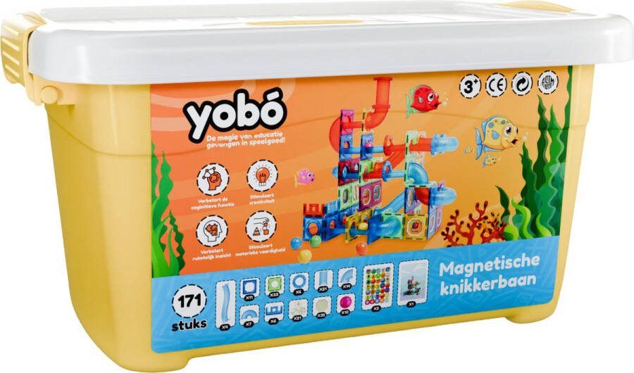 Yobo Yobó Knikkerbaan 171 Stuks Magnetische Knikkerbaan Magnetisch Bouwspeelgoed Magnetische Tegels Marble Run knikkebanen Monetssori Speelgoed 3 jaar t m 12 jaar