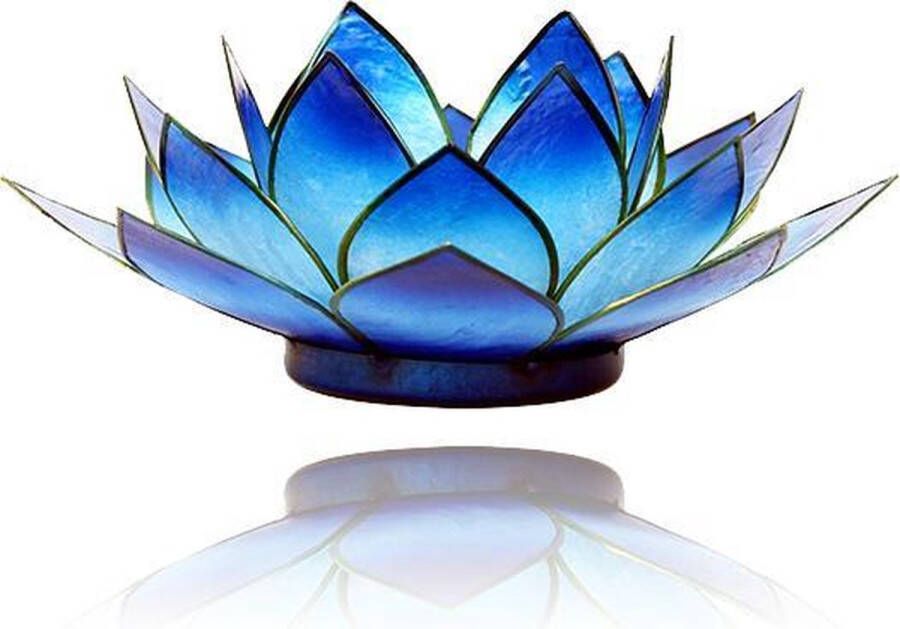 Yogi & Yogini Lotus sfeerlicht blauw 2-kleurig 13.5 cm S